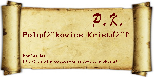 Polyákovics Kristóf névjegykártya